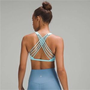 Lululemon Free to Be Bra In Cyan Blue